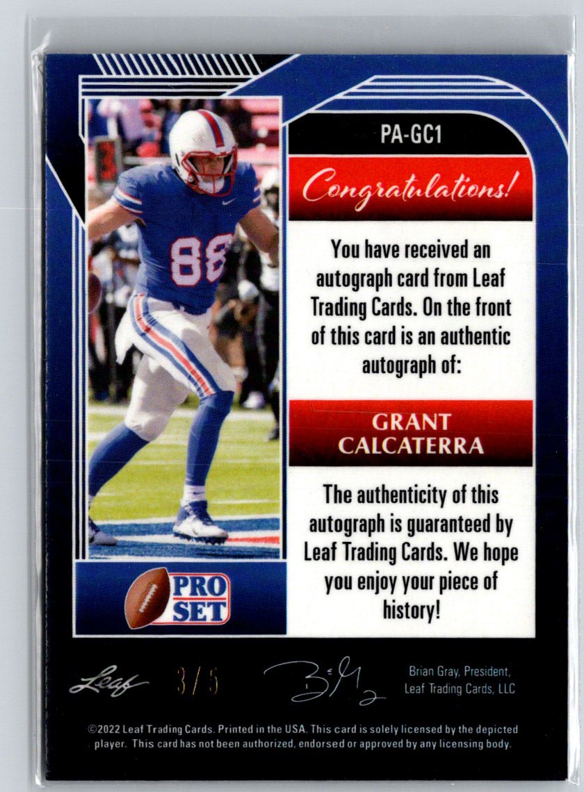 2022 Leaf Metal Draft #PA-GC1 Grant Calcaterra Autographs Crystal Snake #/5 i06