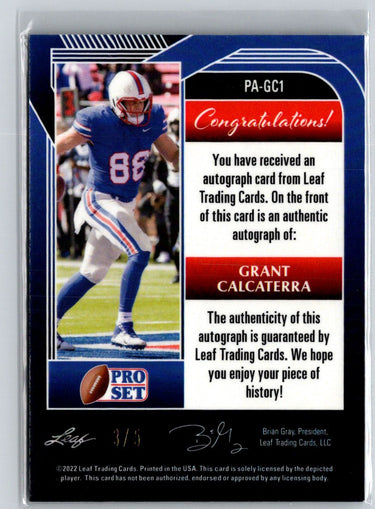2022 Leaf Metal Draft #PA-GC1 Grant Calcaterra Autographs Crystal Snake #/5 i06