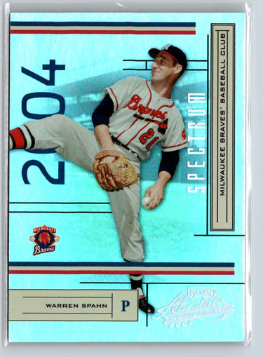 2004 Playoff Absolute Memorabilia #25 Warren Spahn Spectrum Silver #/100 i06