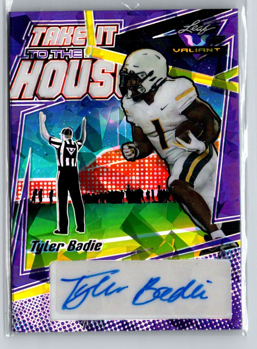 Leaf Valiant Tyler Badie Take it to the House Autographs Purple Crystal /10 i07