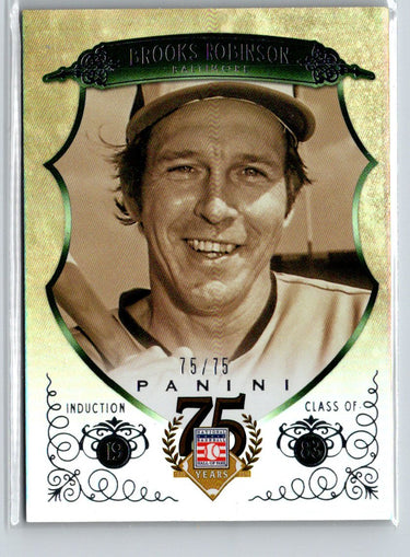 2014 Hall of Fame 75th Year Anniversary Base Green Frame Brooks Robinson /75 i07