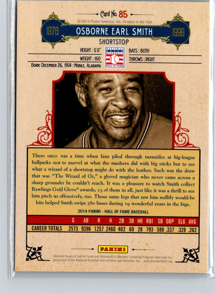 2014 Hall of Fame 75th Year Anniversary Base Red Frame #85 Ozzie Smith /75 i07