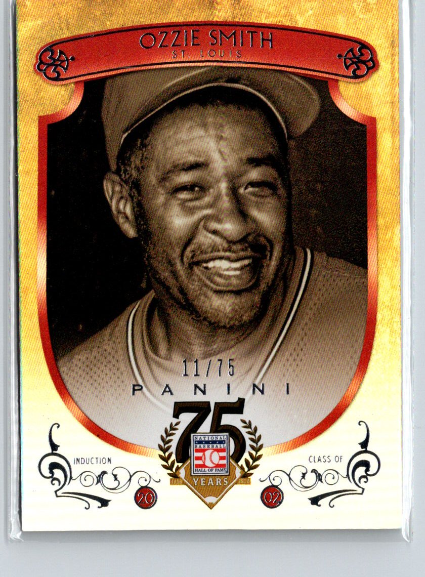 2014 Hall of Fame 75th Year Anniversary Base Red Frame #85 Ozzie Smith /75 i07