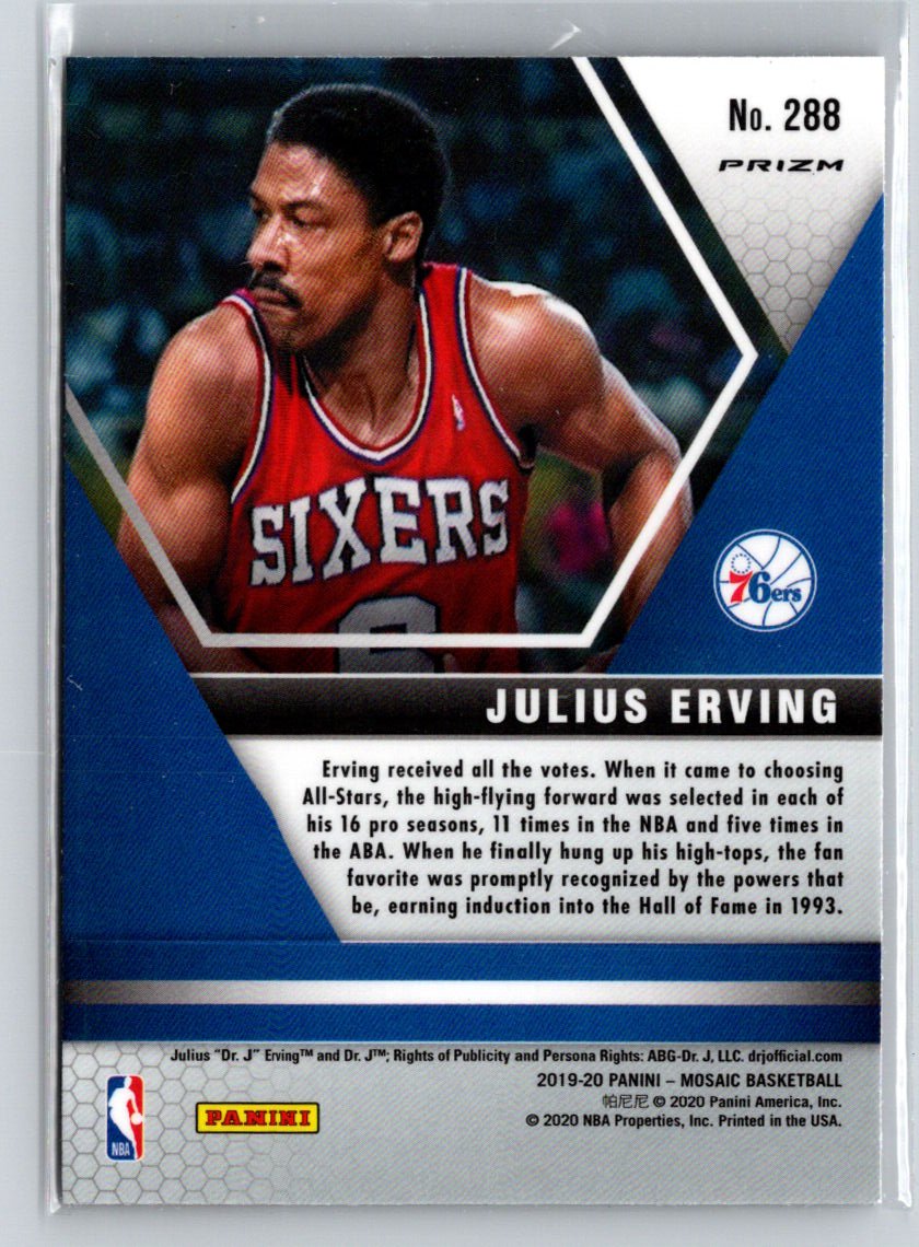 2019-20 Panini Mosaic #288 Julius Erving Reactive Blue i08