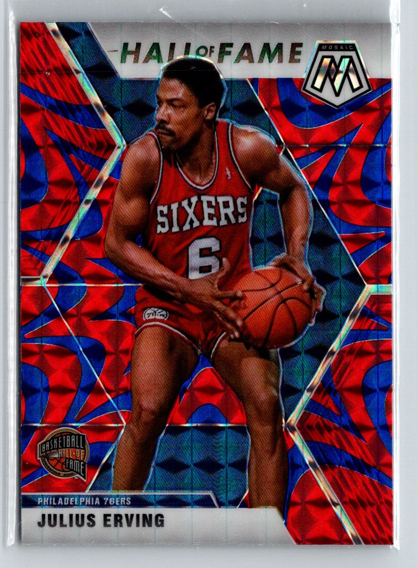 2019-20 Panini Mosaic #288 Julius Erving Reactive Blue i08