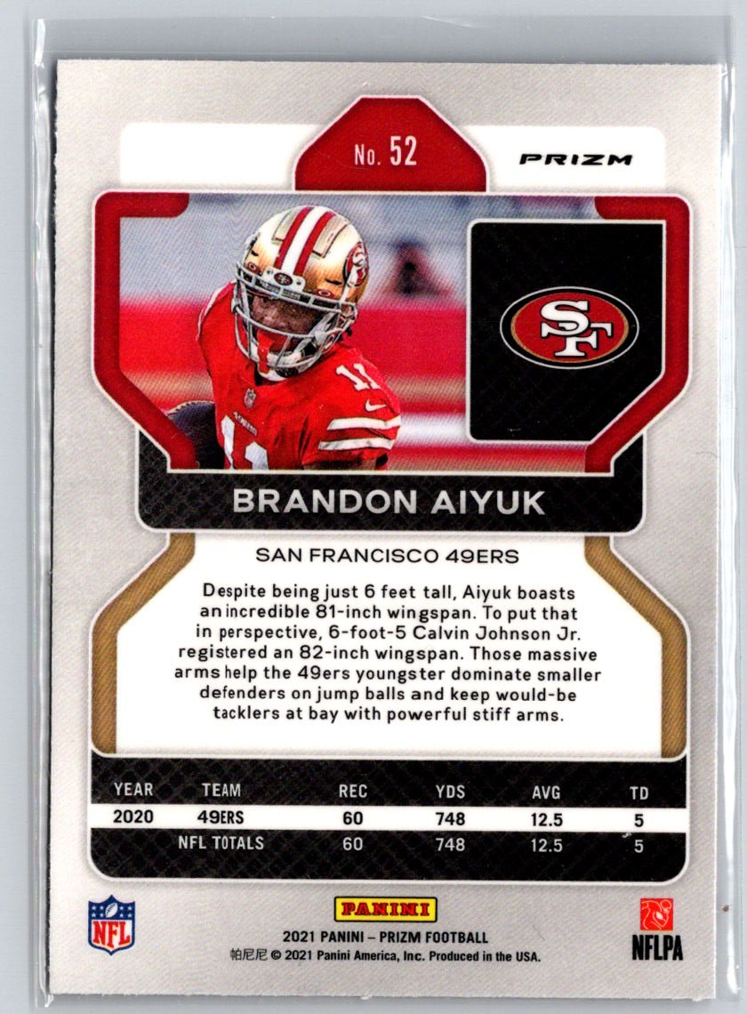 2021 Panini Prizm #52 Brandon Aiyuk Red White and Blue i08