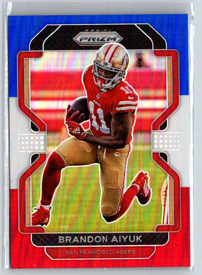 2021 Panini Prizm #52 Brandon Aiyuk Red White and Blue i08