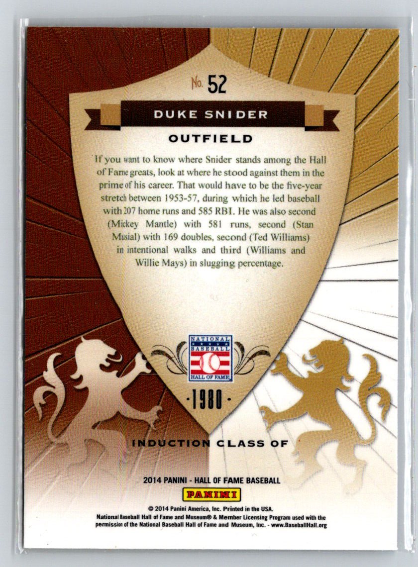 2014 Panini Hall of Fame 75th Year Anniversary - Crusades #52 Duke Snider i09