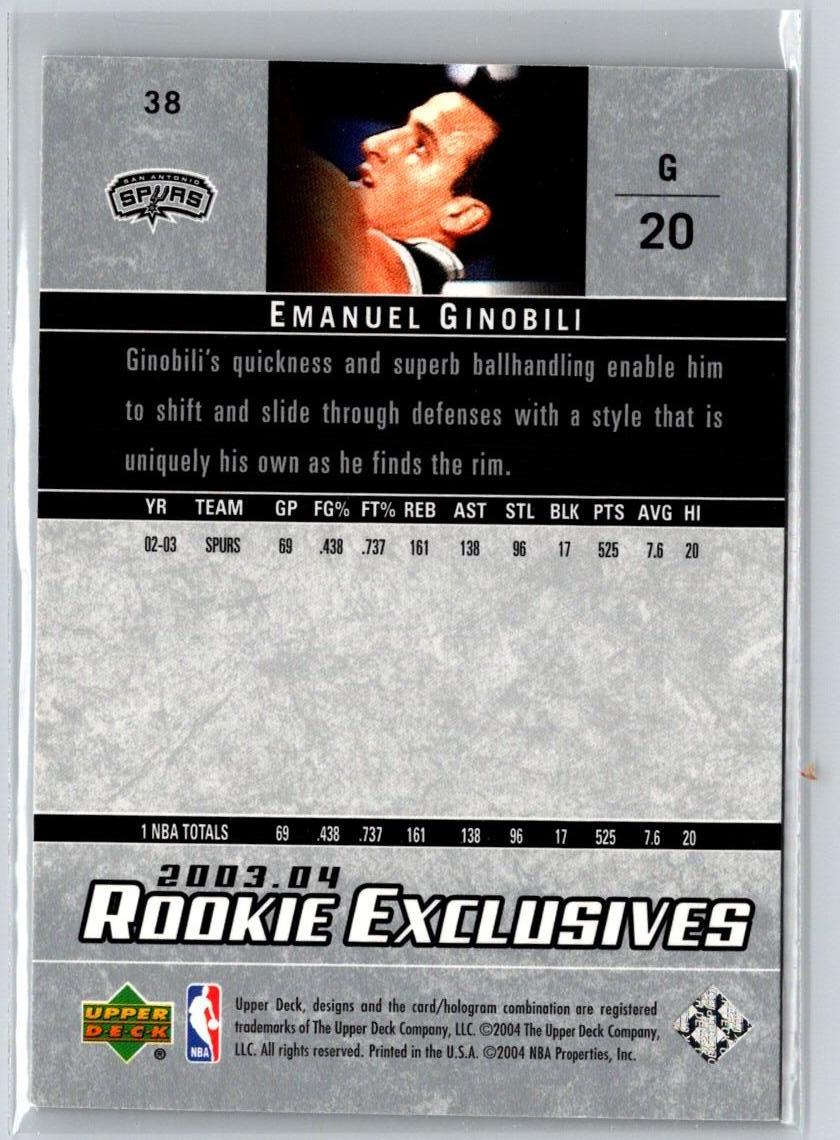 2003-04 Upper Deck Rookie Exclusives #38 Manu Ginobili i10