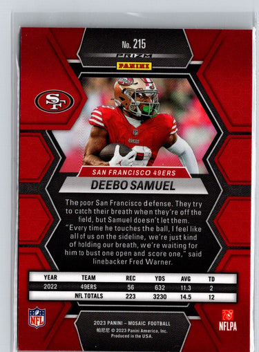 2023 Panini Mosaic #215 Deebo Samuel Camo Red Mosaic i10