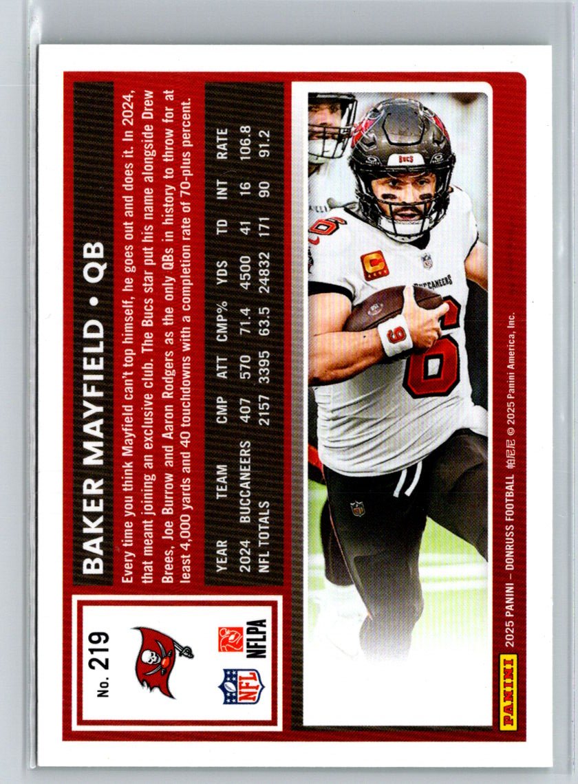 2025 Donruss #219 Baker Mayfield Press Proofs Green i11