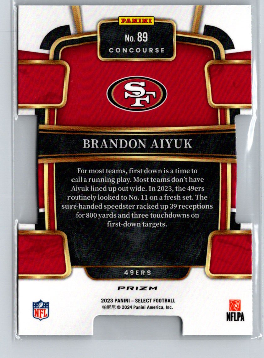 2023 Panini Select #89 Brandon Aiyuk Silver Prizms Die Cuts i11