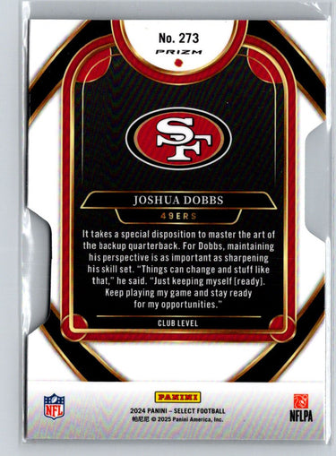 2024 Panini Select #273 Joshua Dobbs Silver Prizm Die Cut i11