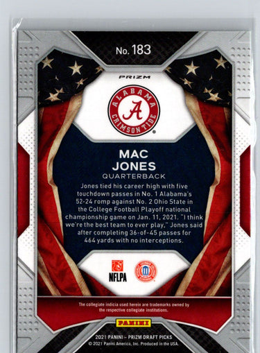 2021 Panini Prizm Draft Picks Collegiate #183 Mac Jones Green i11