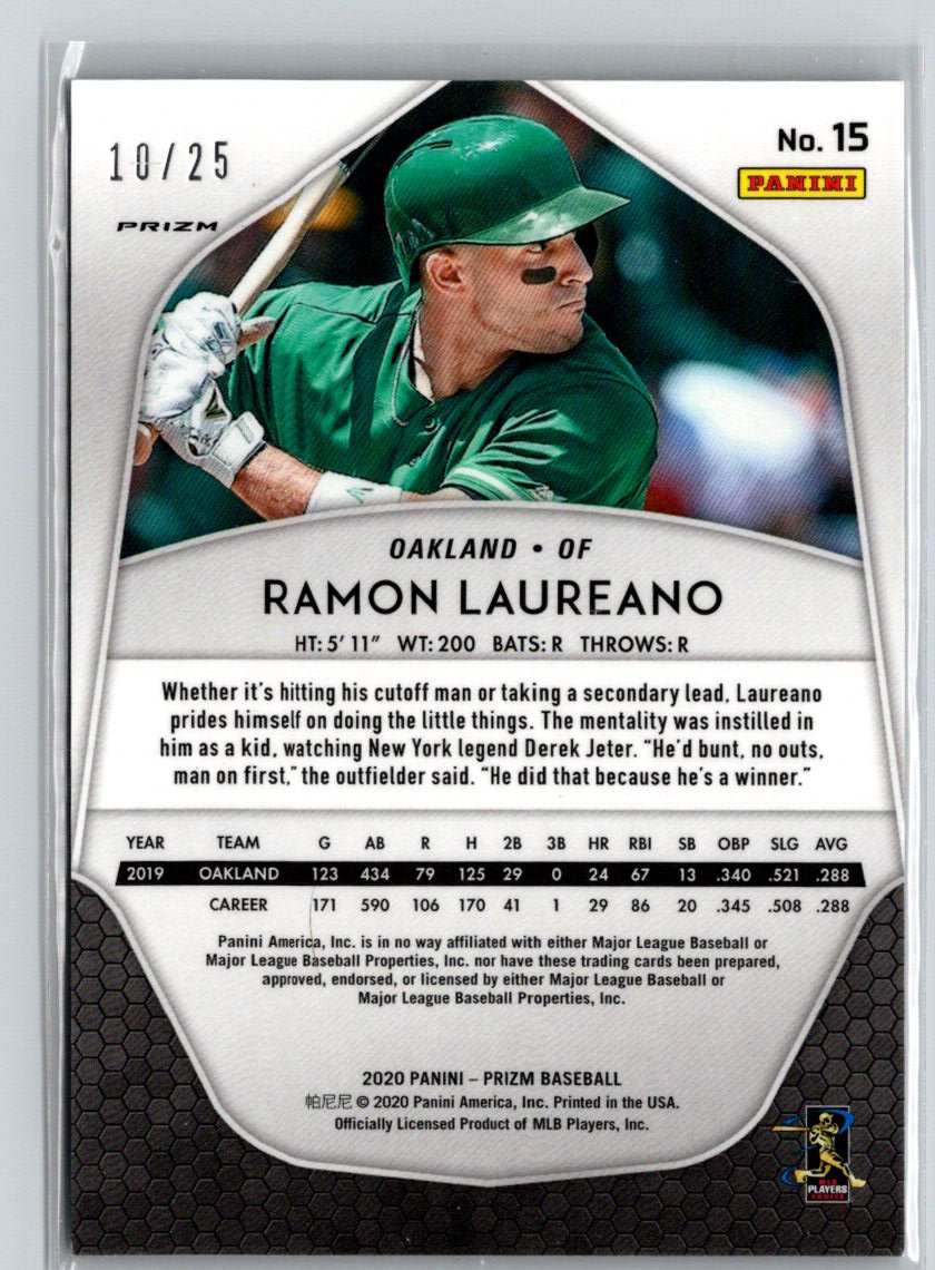 2020 Panini Prizm #15 Ramon Laureano Burgundy Cracked Ice Prizm #/25 i14