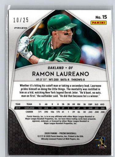 2020 Panini Prizm #15 Ramon Laureano Burgundy Cracked Ice Prizm #/25 i14