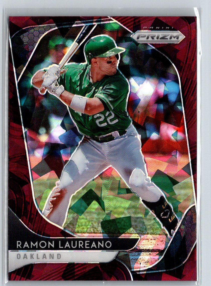 2020 Panini Prizm #15 Ramon Laureano Burgundy Cracked Ice Prizm #/25 i14