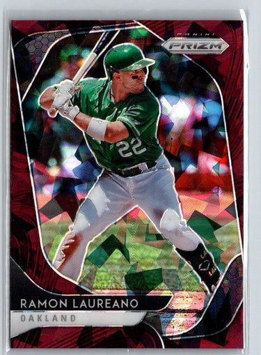 2020 Panini Prizm #15 Ramon Laureano Burgundy Cracked Ice Prizm #/25 i14