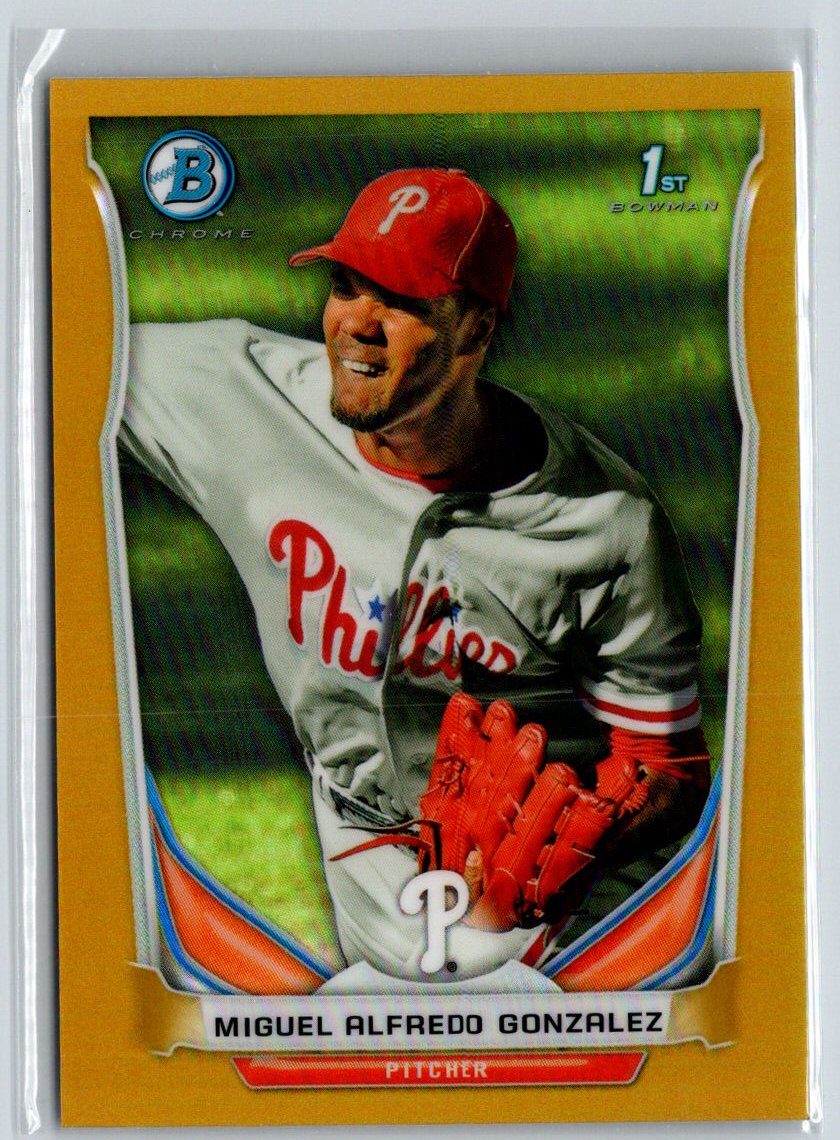2014 Bowman Miguel Alfredo Gonzalez Chrome Prospects Gold Refractors /50 i13