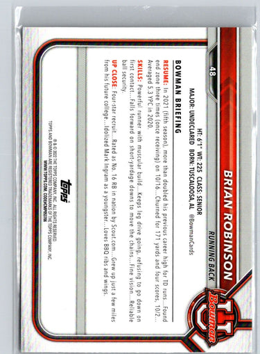 2021-22 Bowman University #48 Brian Robinson i12
