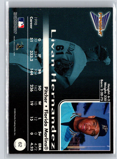 1999 Pacific Prism #62 Livan Hernandez Holographic Purple #/320 i12