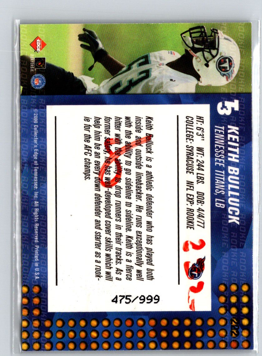 2000 Collector's Edge T3 #222 Keith Bulluck #/999 i17
