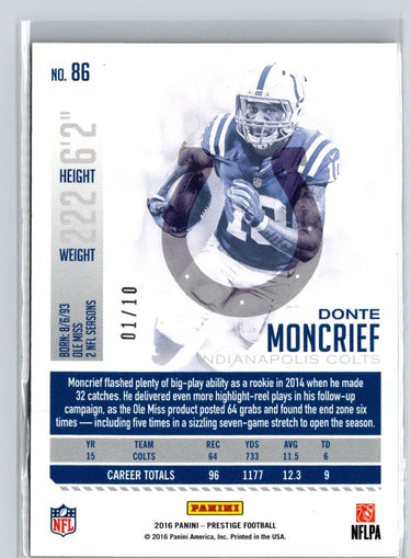 2016 Panini Prestige #86 Donte Moncrief Xtra Points Black #/10 i13