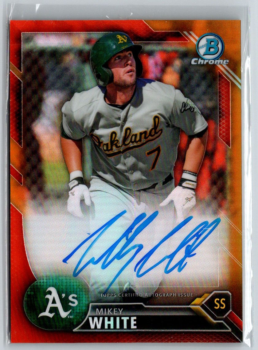 2016 Bowman Chrome Mikey White Prospects Autographs Orange Refractor #/25 i14