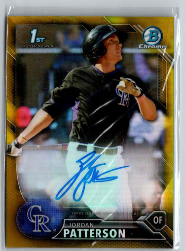 2016 Bowman Chrome Jordan Patterson Prospects Autographs Gold Refractor #/50 i14