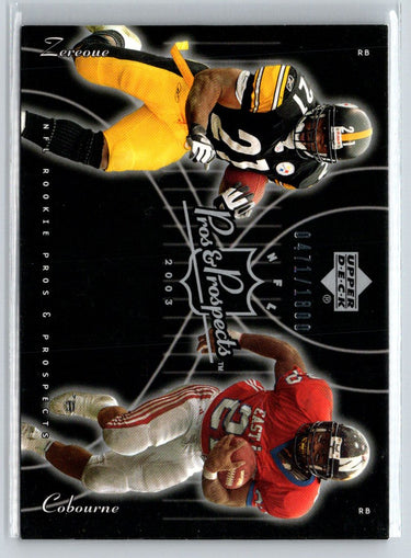 2003 Upper Deck Pros & Prospects #150 Avon Cobourne / Amos Zereoue #/1800 i17