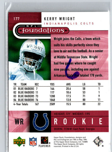 2005 Upper Deck Foundations #177 Kerry Wright #/399 i16