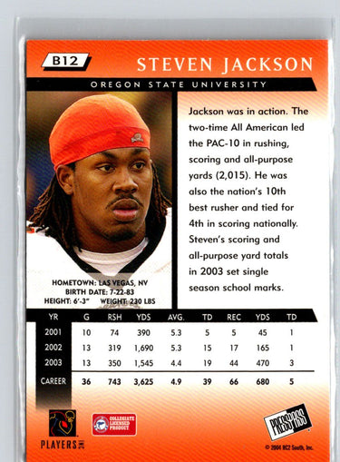2004 Press Pass #B12 Steven Jackson Blue i17