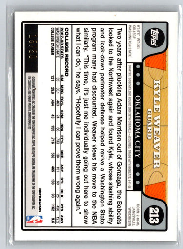 2008-09 Topps Chrome #213 Kyle Weaver Refractors Gold #/50 i20