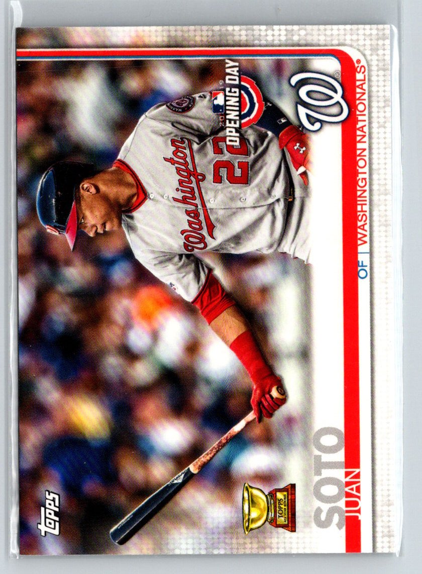 2019 Topps Opening Day #128 Juan Soto : Lights on bat i21