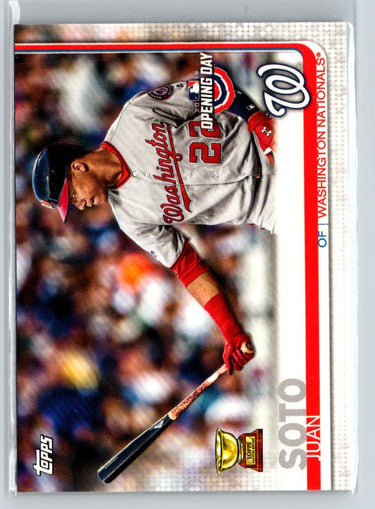 2019 Topps Opening Day #128 Juan Soto : Lights on bat i21