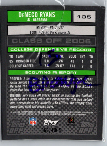 2006 Topps Draft Picks & Prospects #135 DeMeco Ryans Chrome Bronze #/499 i15