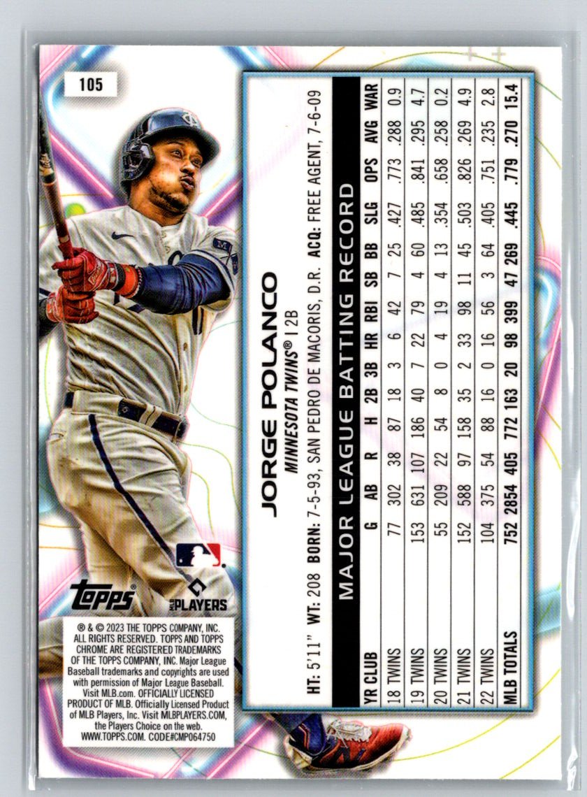 2023 Topps Chrome Cosmic #105 Jorge Polanco Nucleus Refractor i22