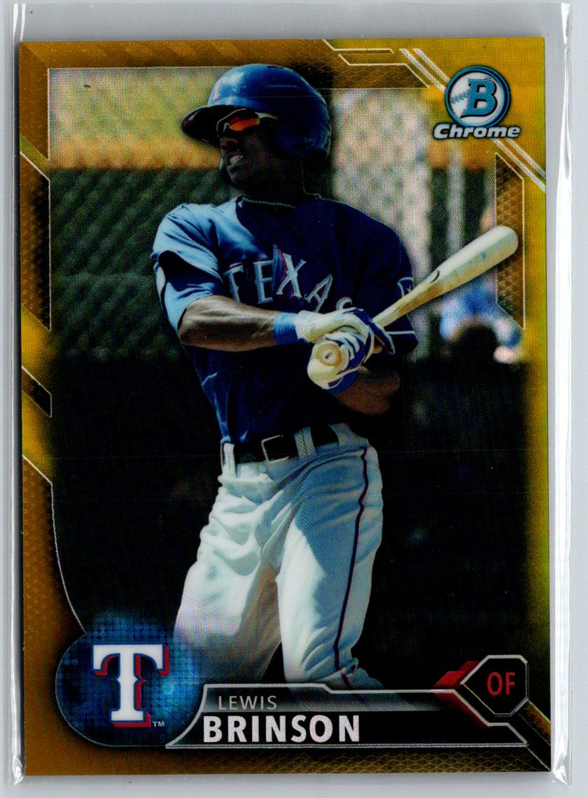 2016 Bowman #BCP137 Lewis Brinson Chrome Prospects Gold Refractor #/50 i14