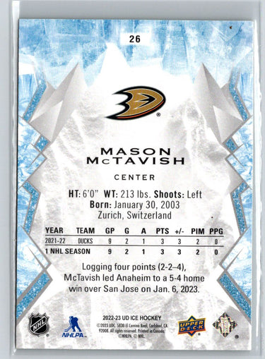 2022-23 Upper Deck Ice #26 Mason McTavish Green i23