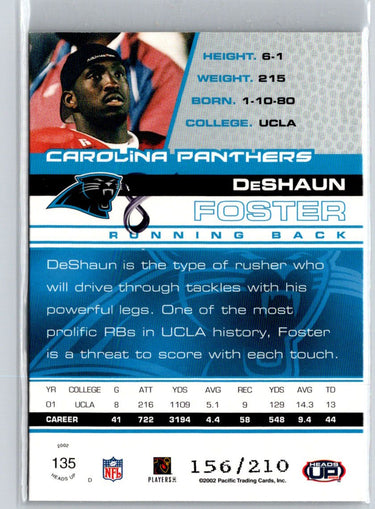 2002 Pacific Heads Up #135 DeShaun Foster Blue #/210 i19
