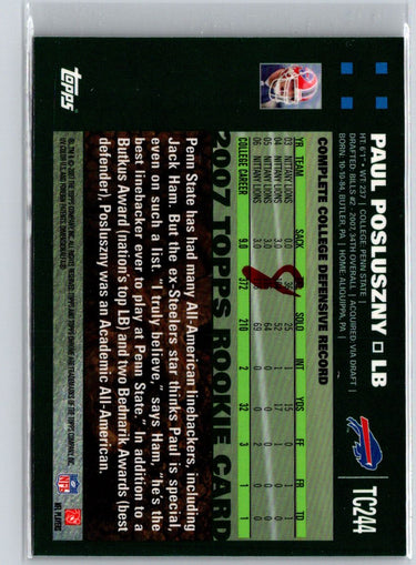 2007 Topps Chrome #TC244 Paul Posluszny i24