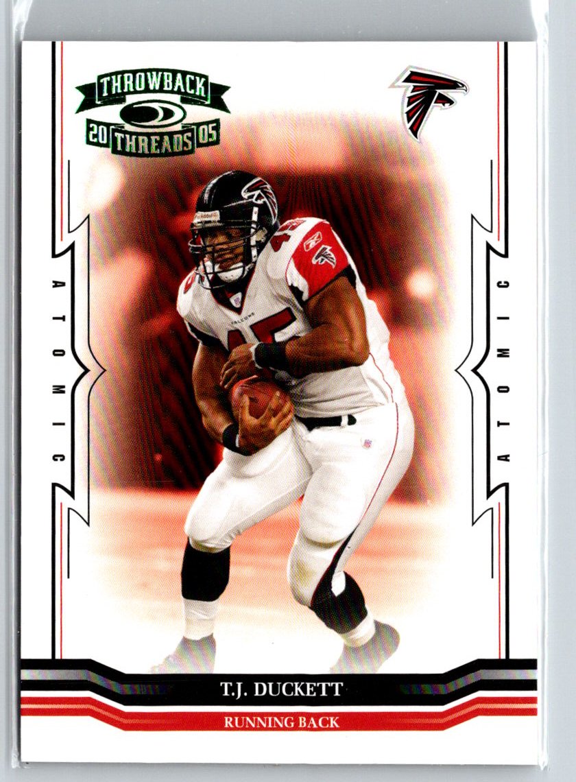 2005 Donruss Throwback Threads #8 T.J. Duckett Green #/175 i15