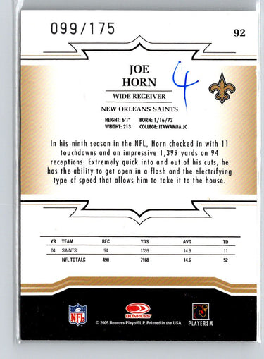 2005 Donruss Throwback Threads #92 Joe Horn Green #/175 i15