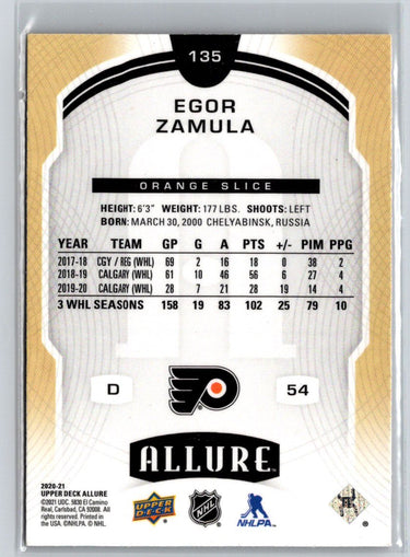 2020-21 Upper Deck Allure #135 Egor Zamula Orange Slice i23