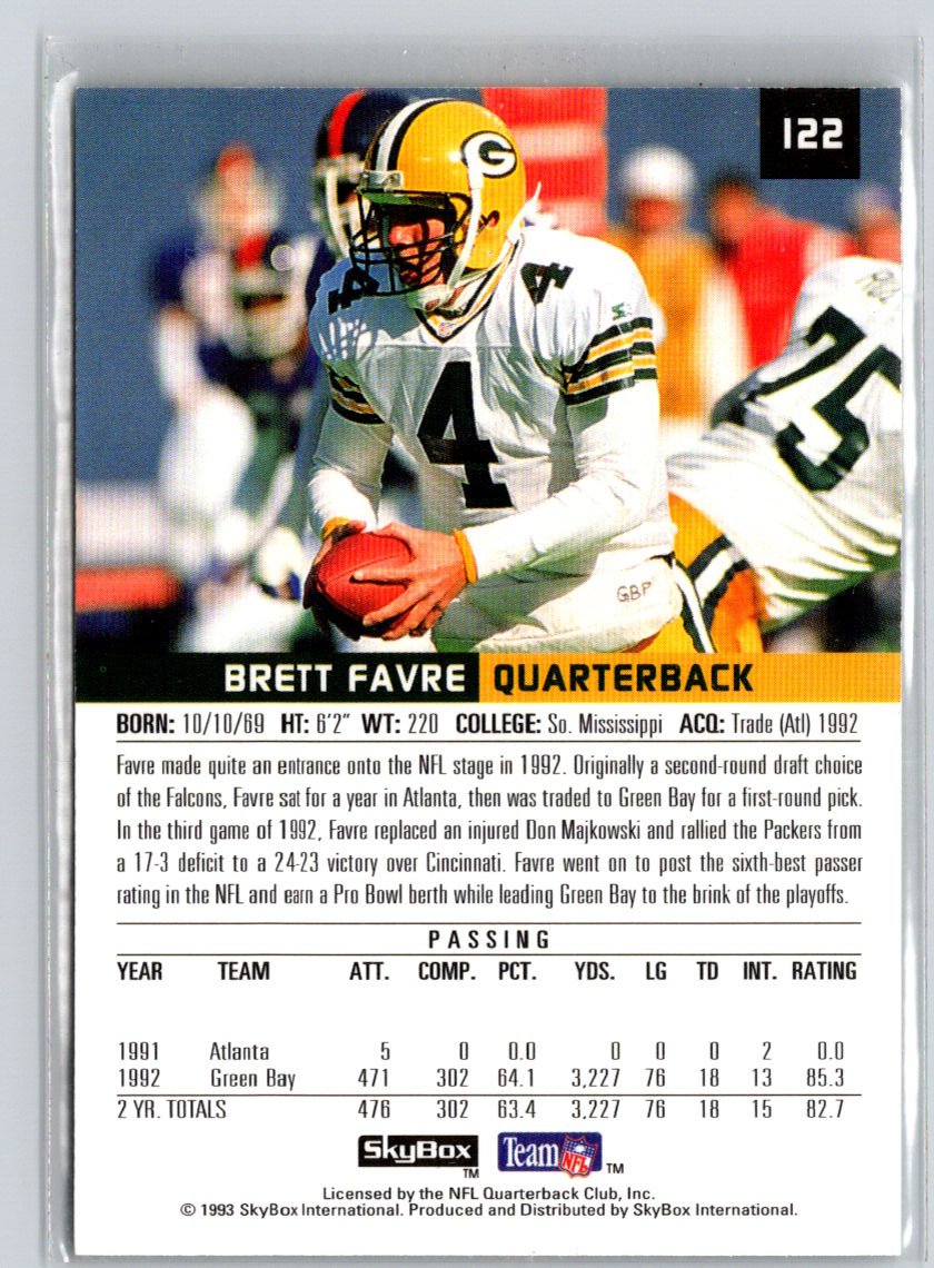 1993 SkyBox Premium #122 Brett Favre i25