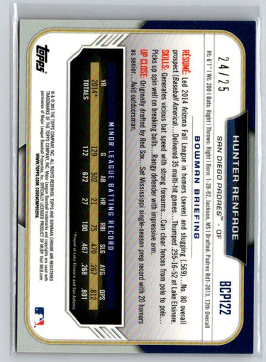2015 Bowman - Chrome Prospects Orange Refractors #BCP122 Hunter Renfroe #/25 i27