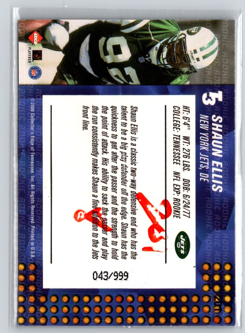 2000 Collector's Edge T3 #201 Shaun Ellis #/999 i26