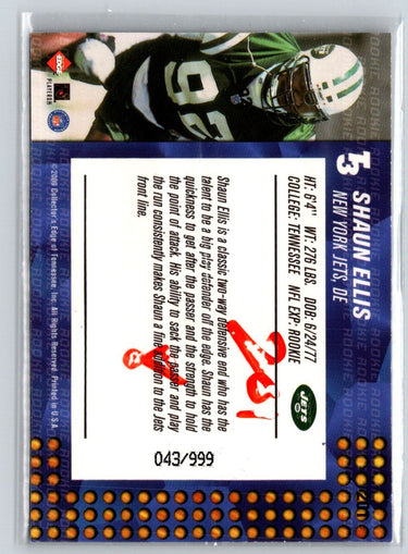 2000 Collector's Edge T3 #201 Shaun Ellis #/999 i26
