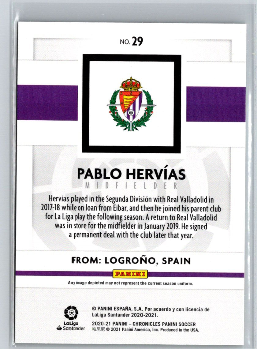 2020-21 Panini Chronicles - Panini La Liga Blue Astro #29 Pablo Hervias #/16 i22