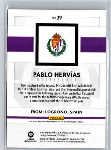 2020-21 Panini Chronicles - Panini La Liga Blue Astro #29 Pablo Hervias #/16 i22